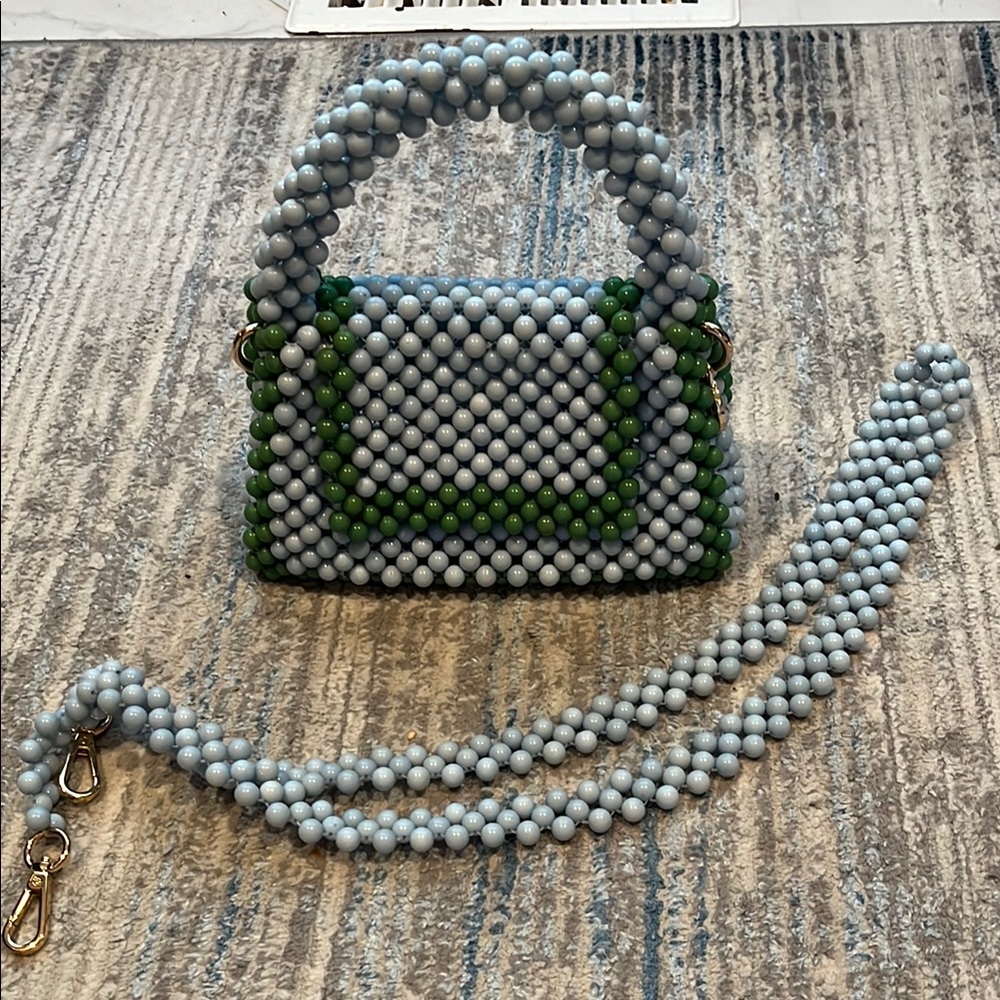 Kate spade Beaded Gray and Green Handbag